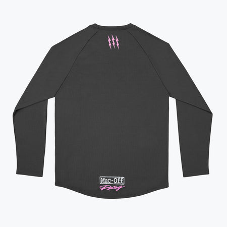 Long Sleeve Rider Jersey Racing in grey, back view